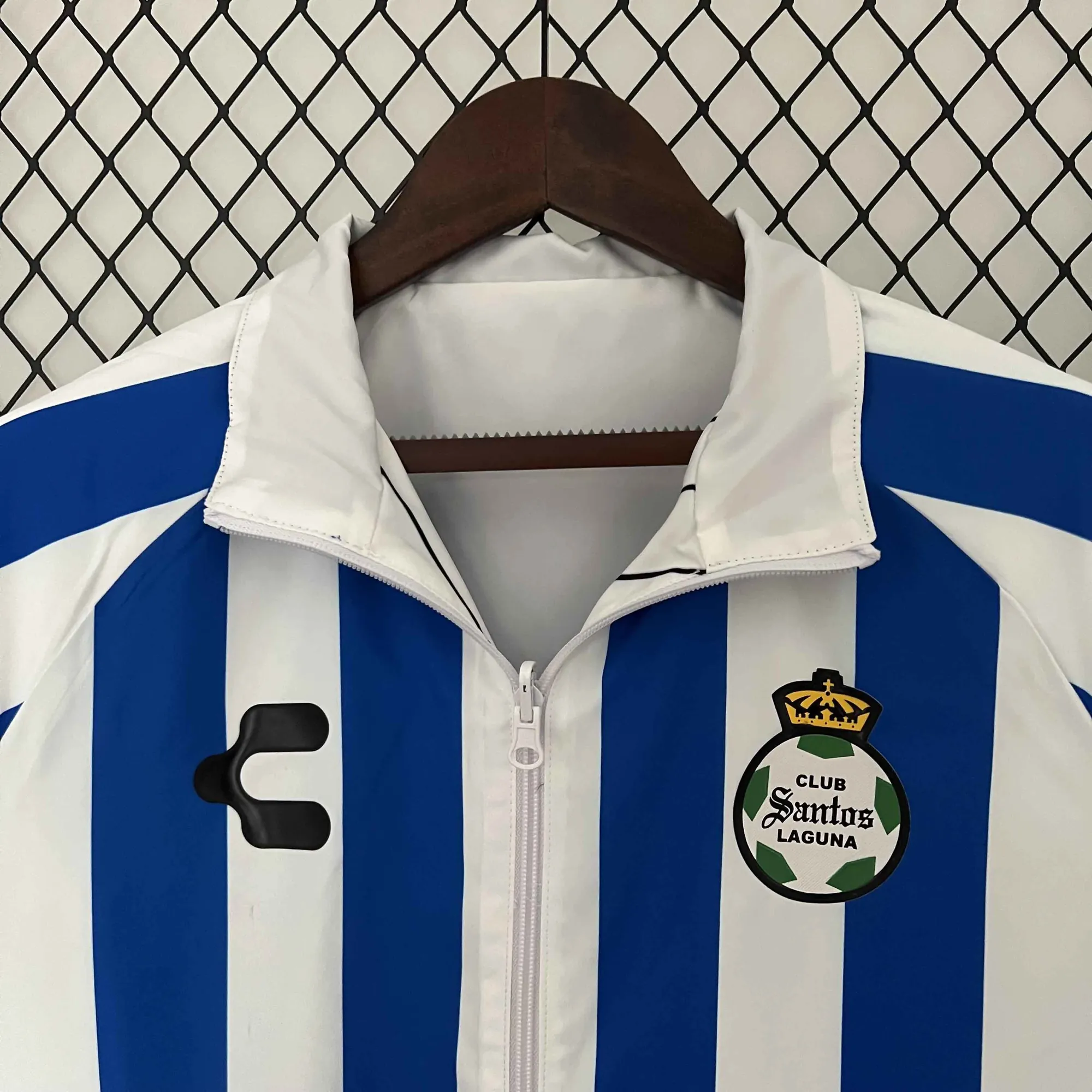 23-24 Santos Laguna Reversible Windbreaker White&Blue Double-Sides Jacket Soccer Jerseys For Sa 3