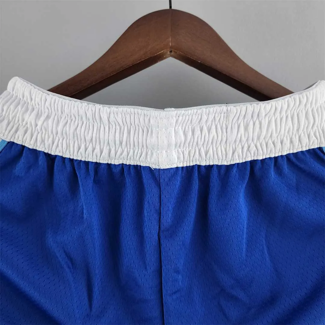 Los Angeles Lakers retro NBA Shorts Blue White Trim 6