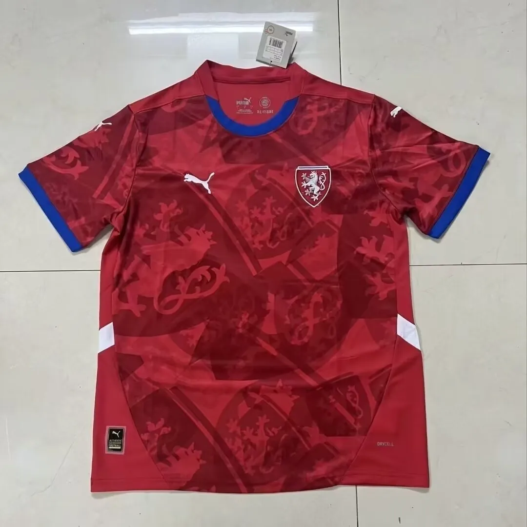 2024 Czech Home Kit UEFA Euro Shirt Football AAAAJersey Supplier 5