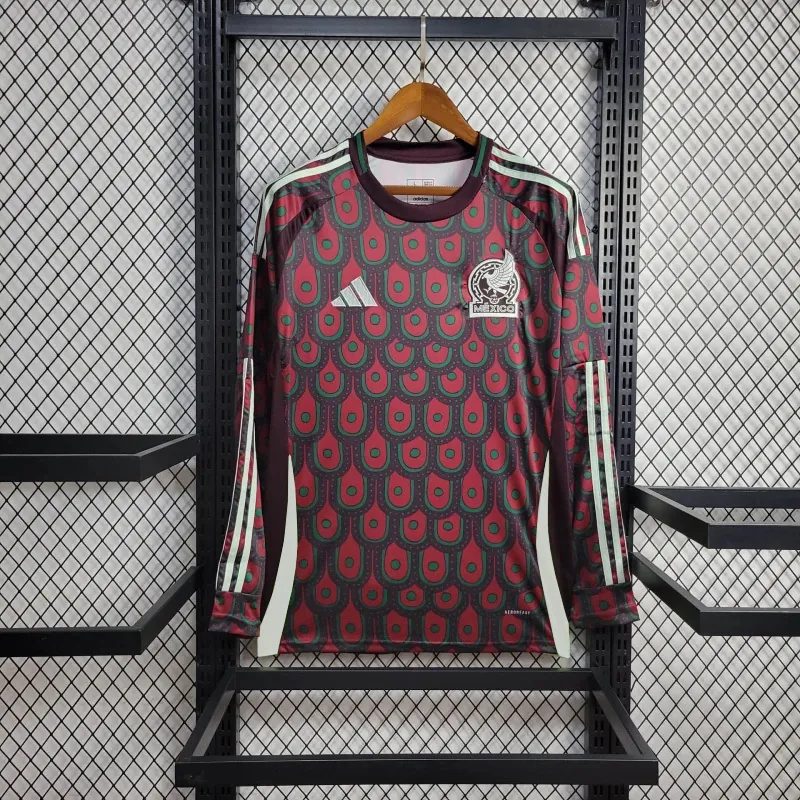 2024 Mexico Home Kit Long Sleeve Shirt Football AAAAJersey Supplier 7
