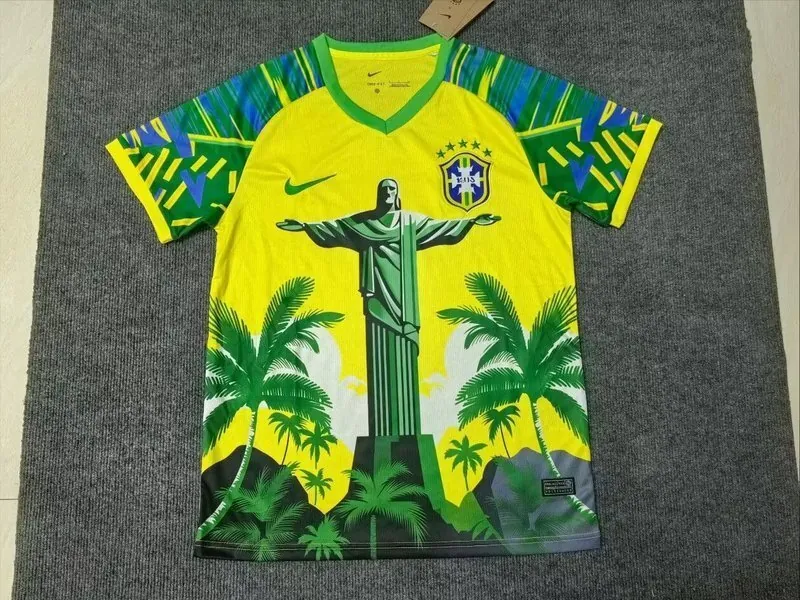 2025 Brazil X Christ Special Edition T-Shirt Football Yellow Apparels Soccer AAAAJersey Yupoo 2
