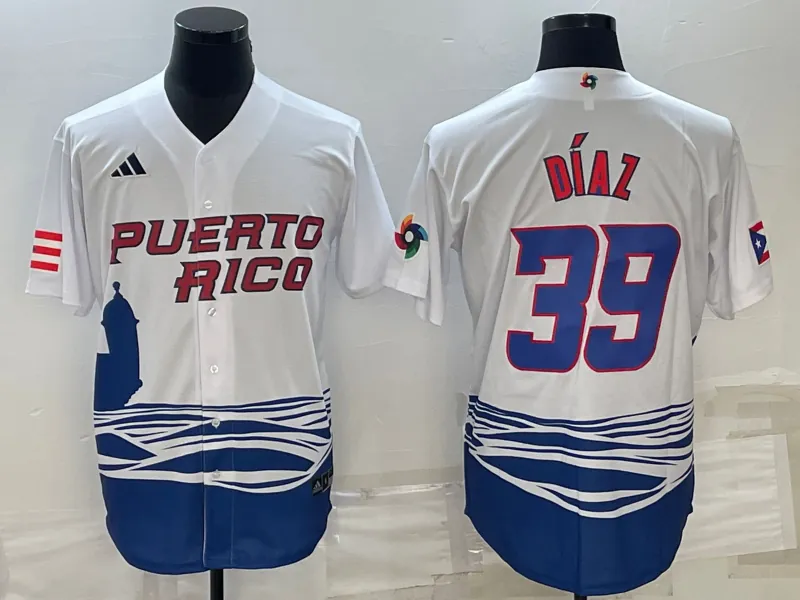 White Puerto Rico 2023 World Cup Baseball Jerseys 27