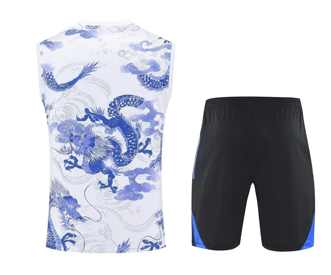 25-26 Real Madrid Blue Dragon Training Kits Football Vest Suits 4