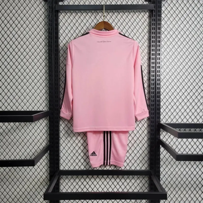23-24 Inter Miami home pink long sleeve kid kit Size 16-28 1