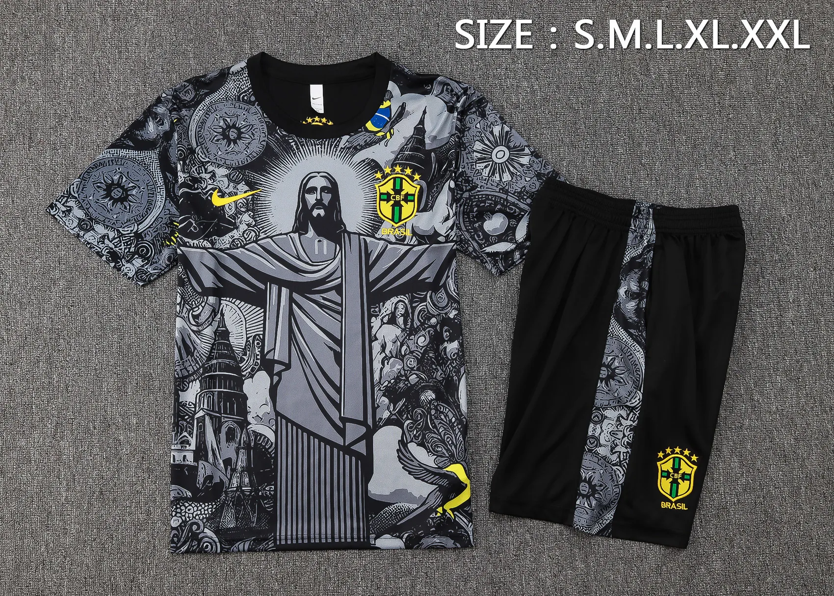 2024 Brazil Christ the Redeemer Grey Special Edition Kit Soccer AAAAJersey Yupoo 2