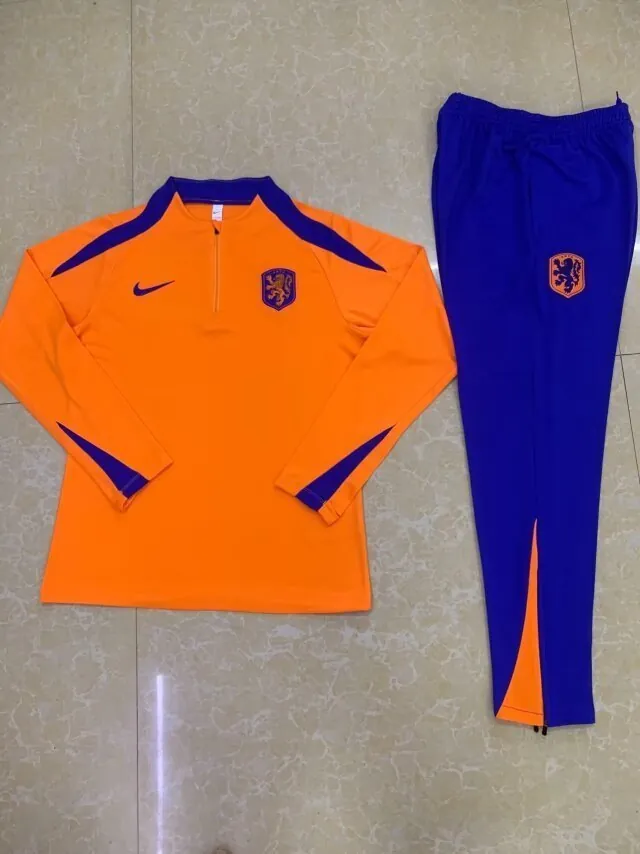 2024 Netherlands Long Sleeve Training Suit Football Shirts 3