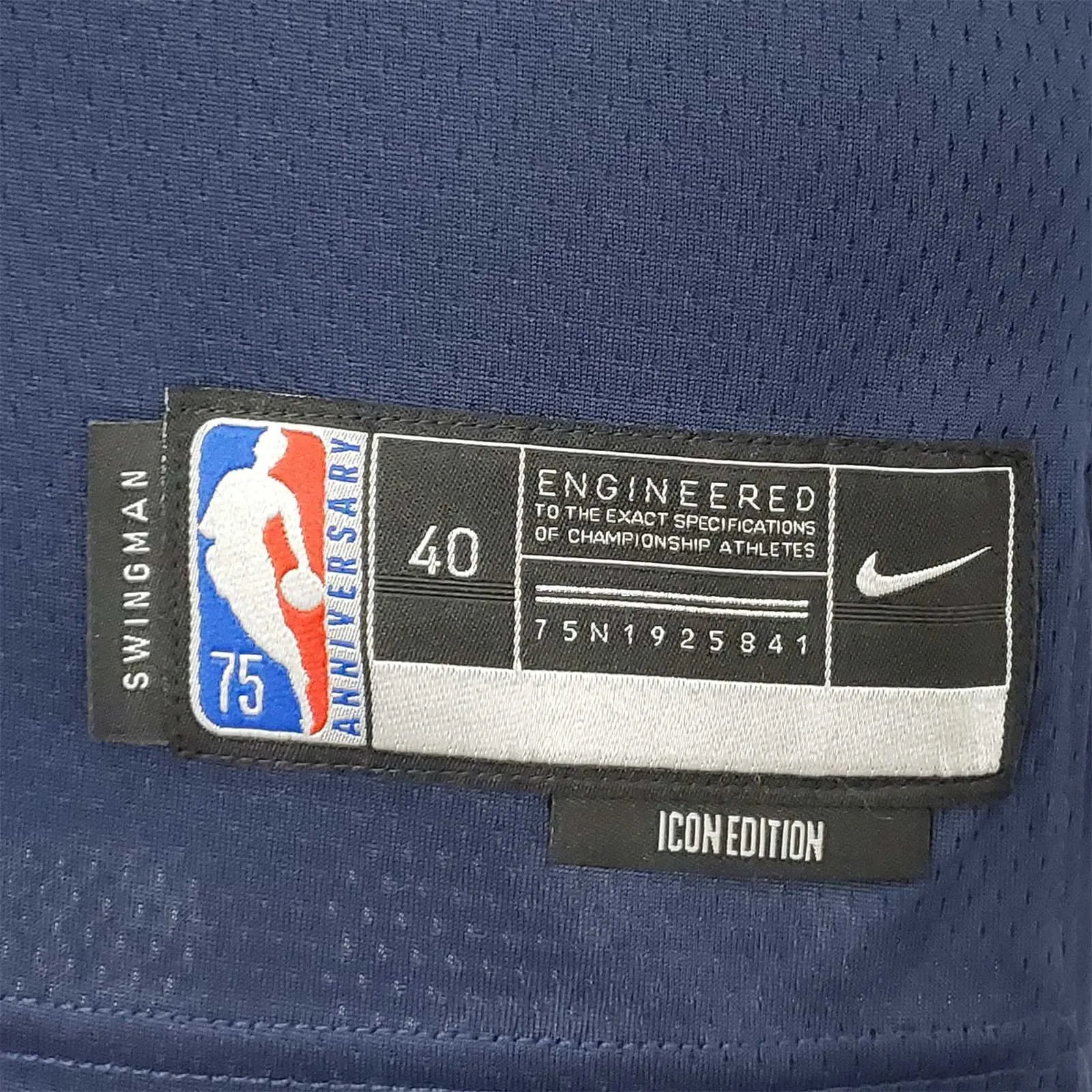75th Anniversary Memphis Grizzlies MORANT#12 Navy Blue NBA Jersey 3