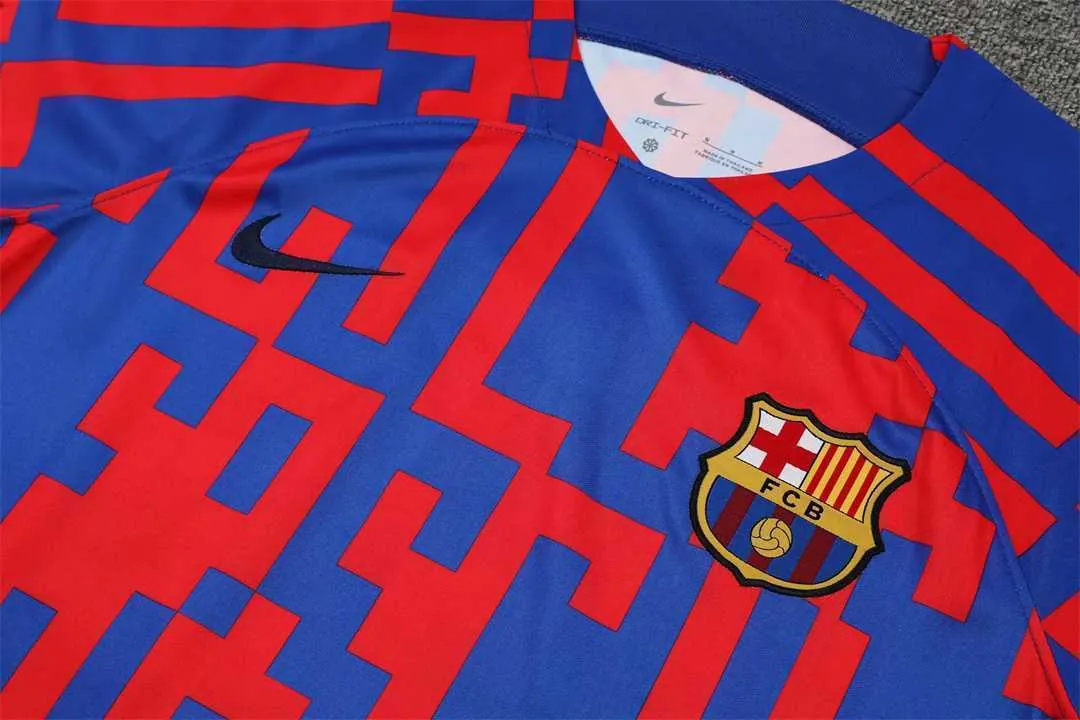 22-23 Barcelona training suit Short Sleeve kit red and blue camouflage 11
