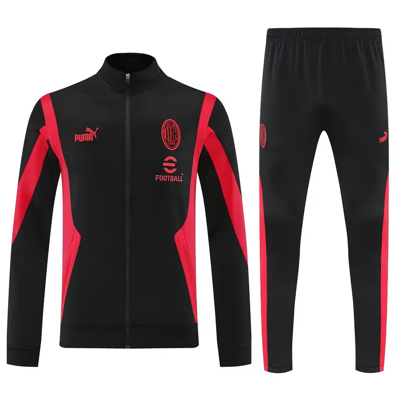 25-26 AC Milan Black Football Tracksuits Long Jacket Suits 3