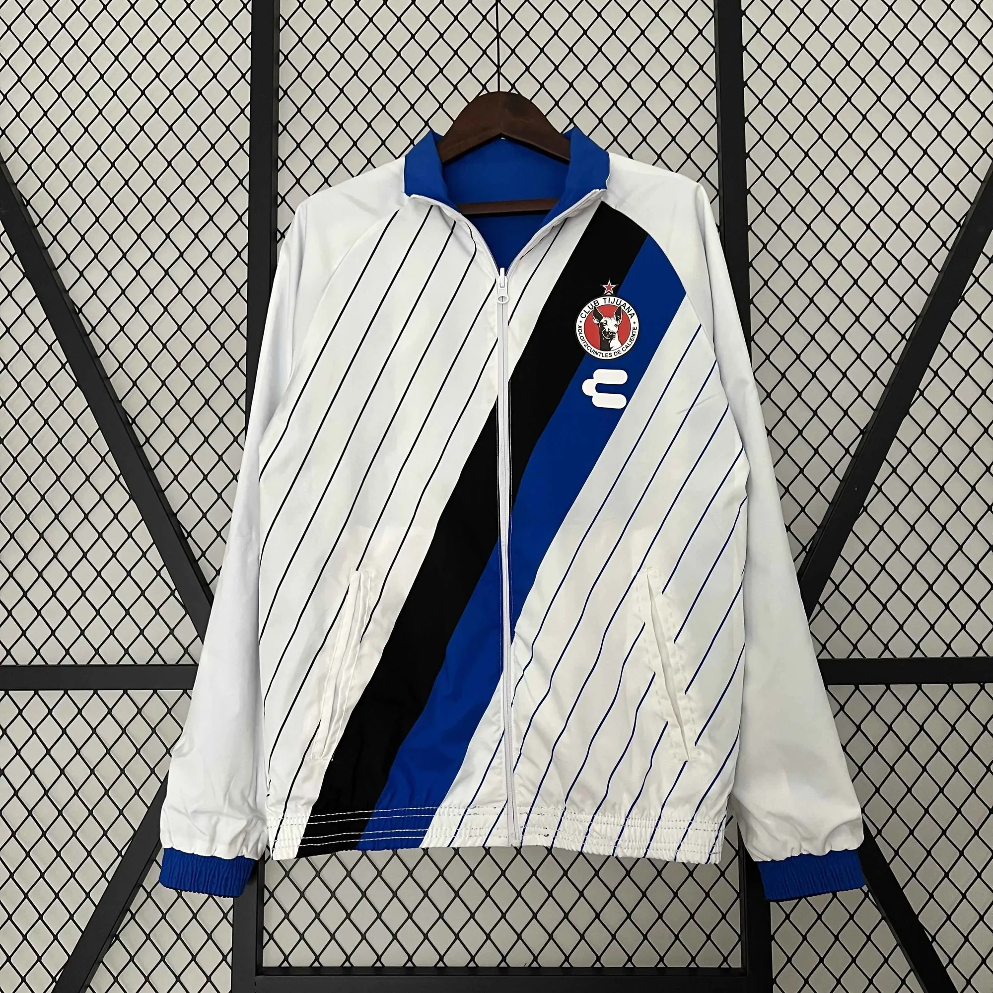 23-24 Tijuana Reversible Windbreaker White&Blue Double-Sides Xolos Jacket Soccer Jerseys For Sa 3