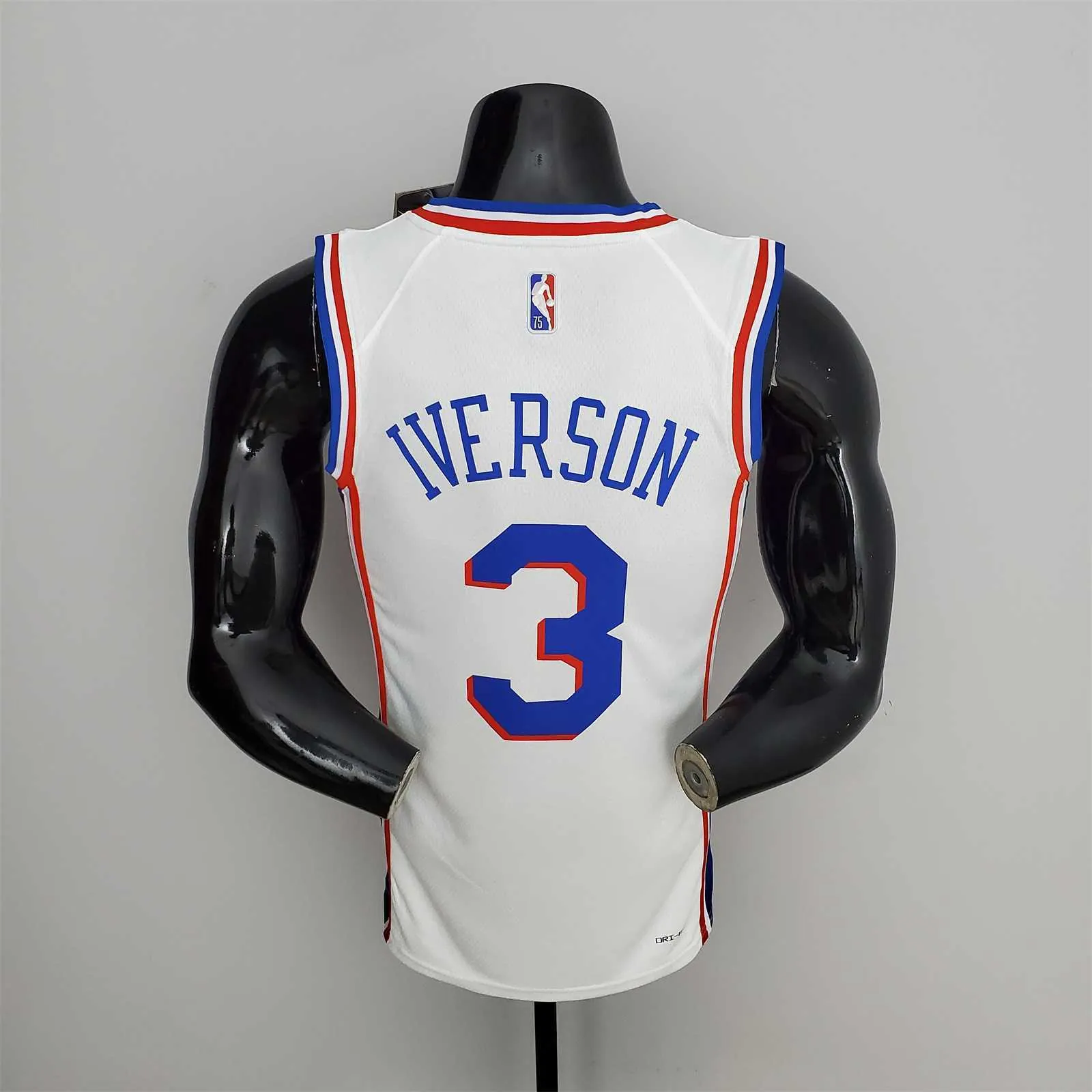 75th Anniversary Philadelphia 76ers IVERSON#3 White NBA Jersey 6