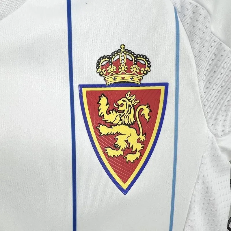 24-25 Real Zaragoza Home Kid Kits Youth Apparels Soccer AAAAJersey Yupoo 1