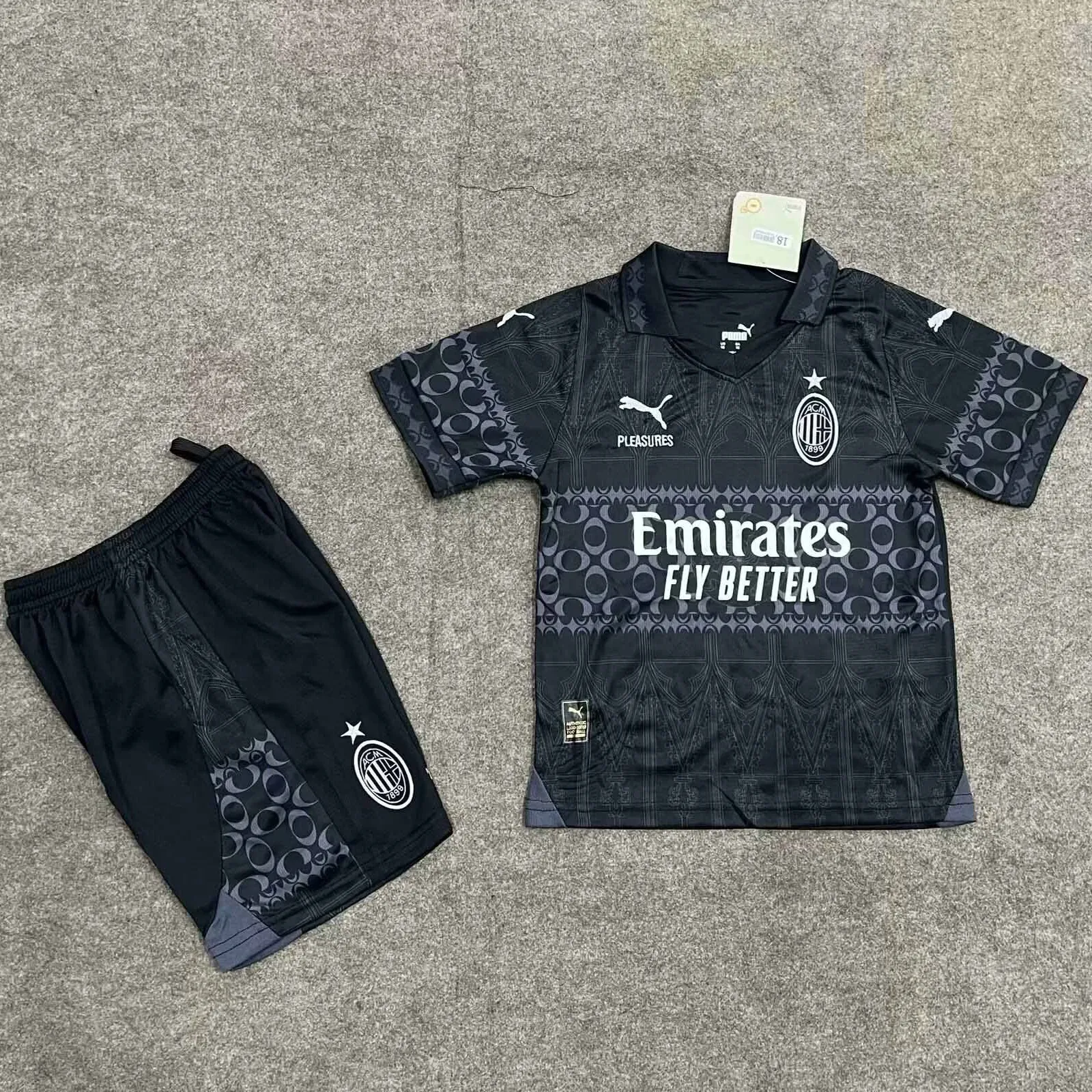 23-24 AC Milan Fouth Kid Kits Black Youth Apparels AAAAJersey Wholesale Yupoo 2