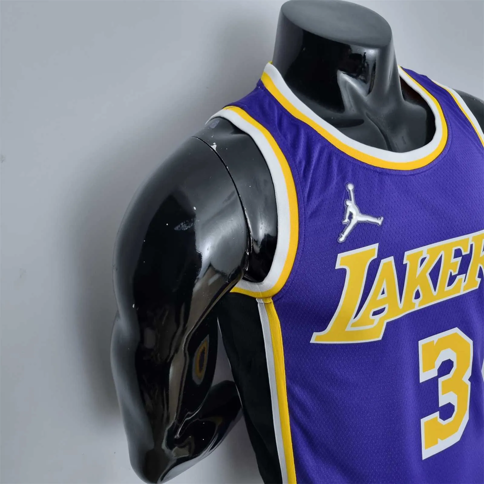 75th Anniversary Davis #3 Los Angeles Lakers Jordan Purple NBA Jersey 6