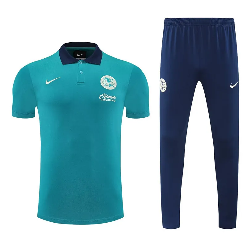 25-26 Club America Green POLO Training Kits Football Tracksuits 3