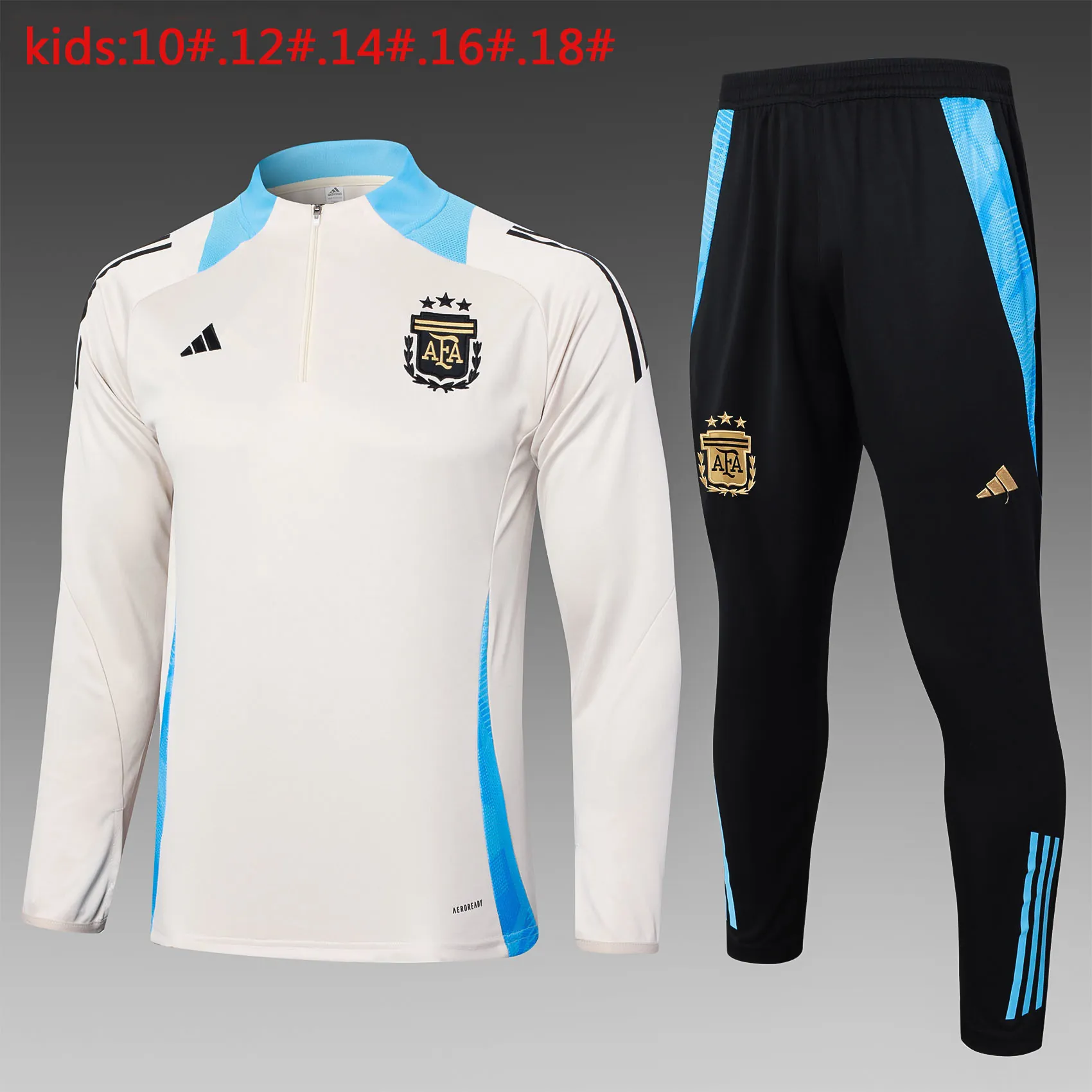 2024 Argentina Kids Long Sleeve Training Suit Football Shirts 1