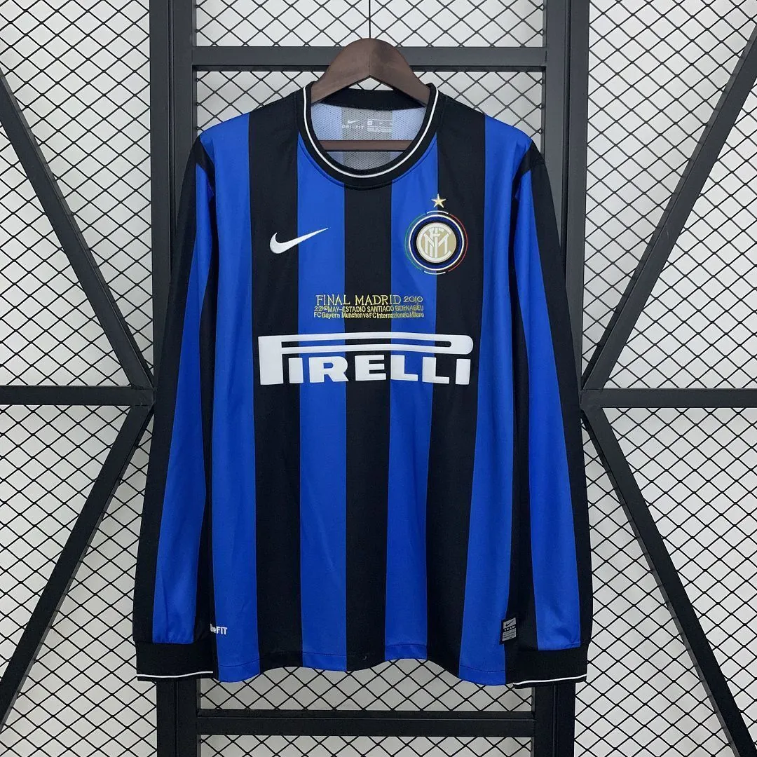 09-10 Inter Milan Home Retro Champions Final Long Sleeve Kit Vintage Shirt AAAAJersey Wholesale 8