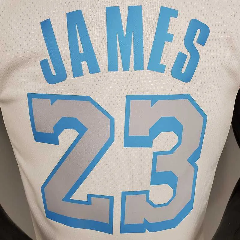 New Lakers James #23 Crew Neck Retro Limited Edition White 6