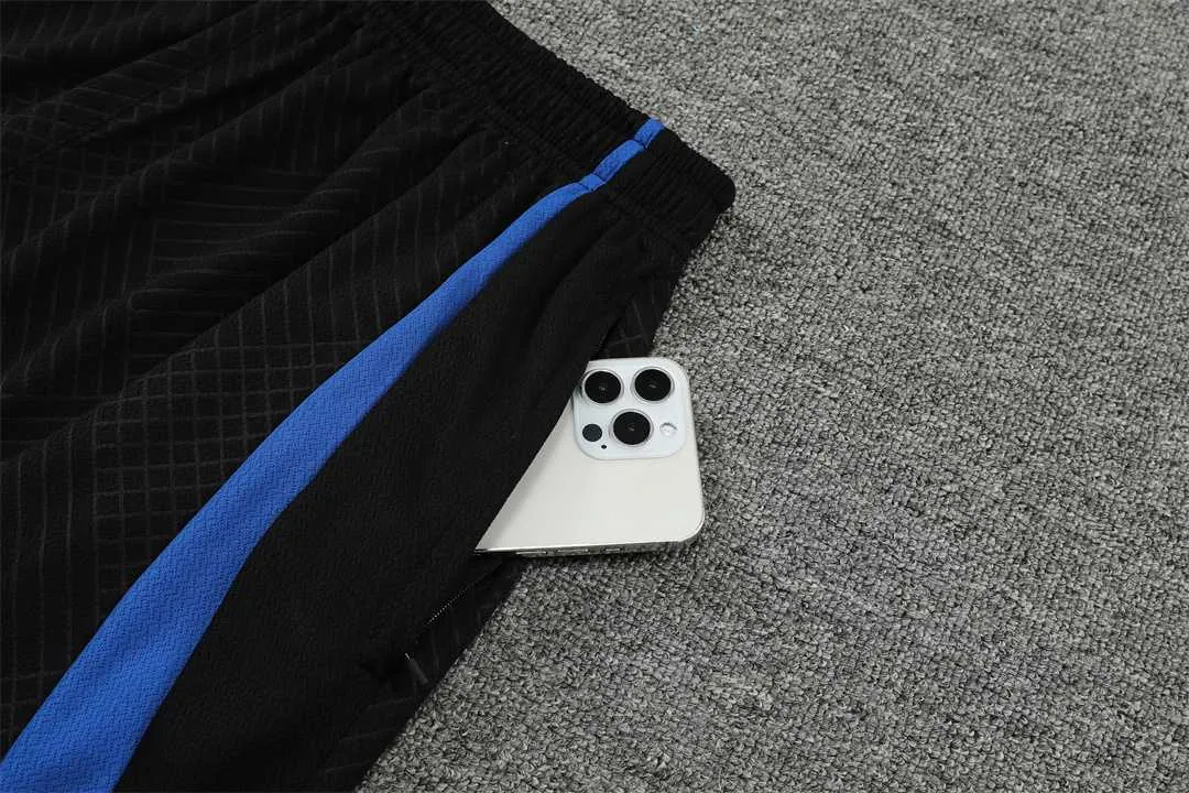 22-23 Barcelona Training Suit Short Sleeve Kit Black Grey 1