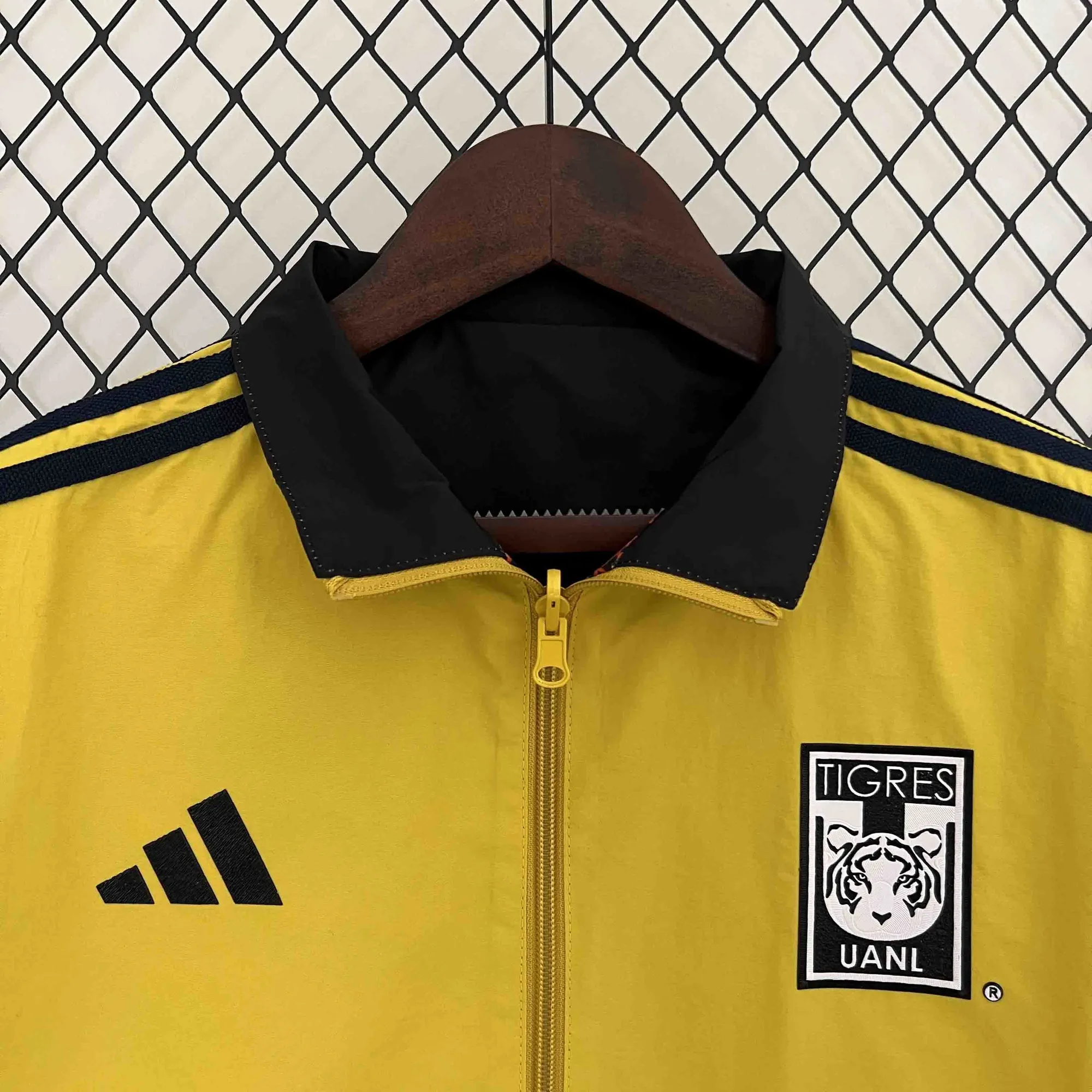 2024 Tigres UANL Orange&Yellow Trench Coat Reversible Windbreaker Double-Sides Jacket 4
