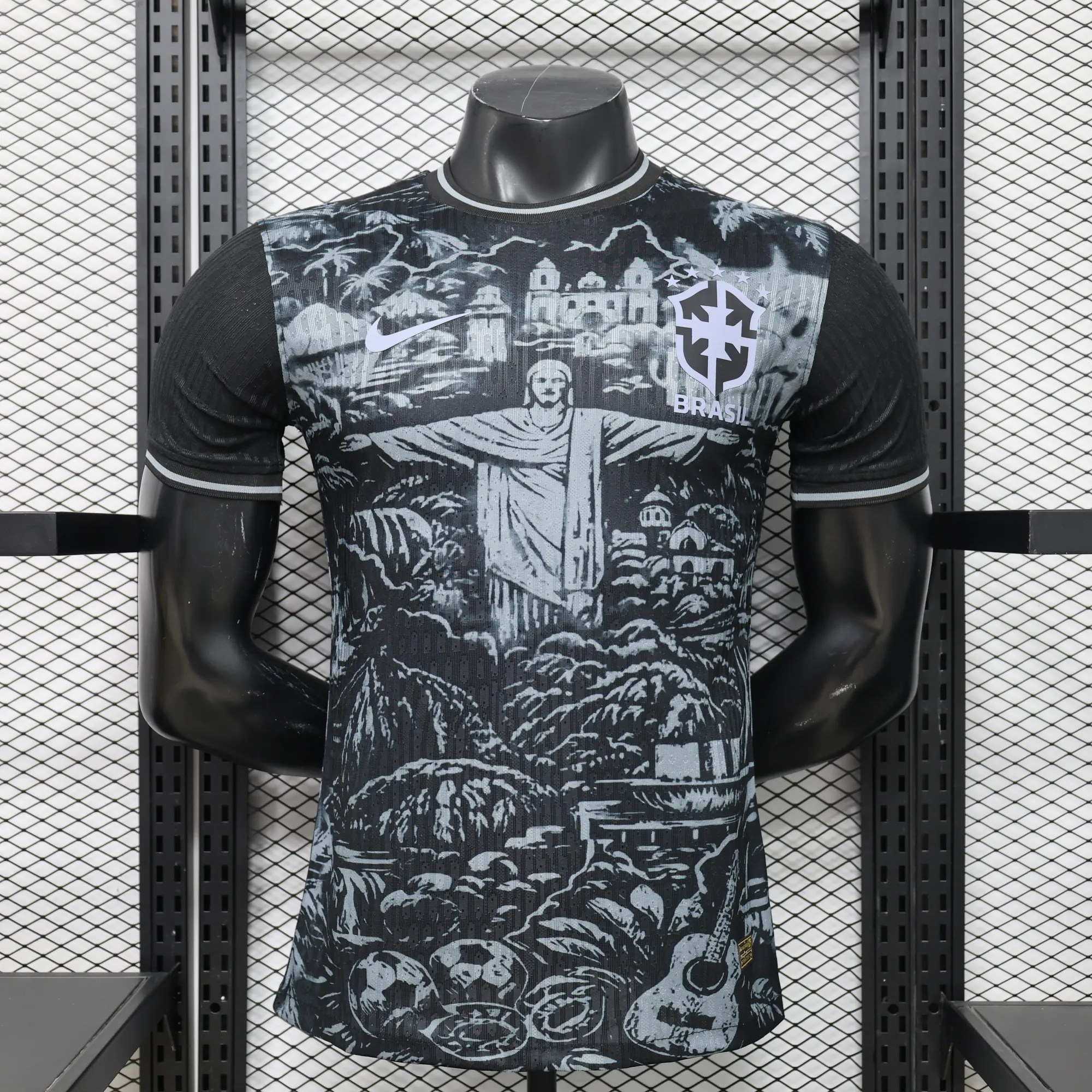 2026 Brazil Cristo Redentor Special Edition Football Player Version Black T-Shirt AAAAJersey Yupoo 7 6