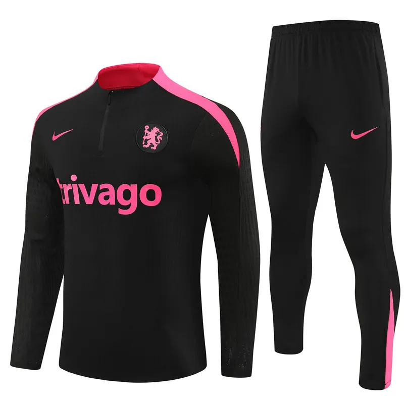 24-25 Chelsea Long Sleeve Tracksuit Black Training Suits Football Replicas Yupoo 4