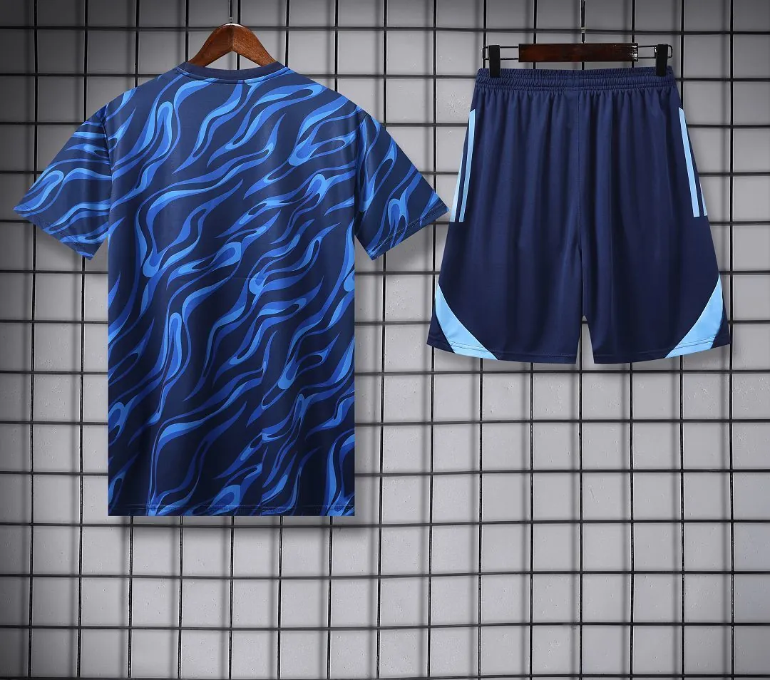 25-26 Real Madrid Training Kits Blue Football Tracksuits 2