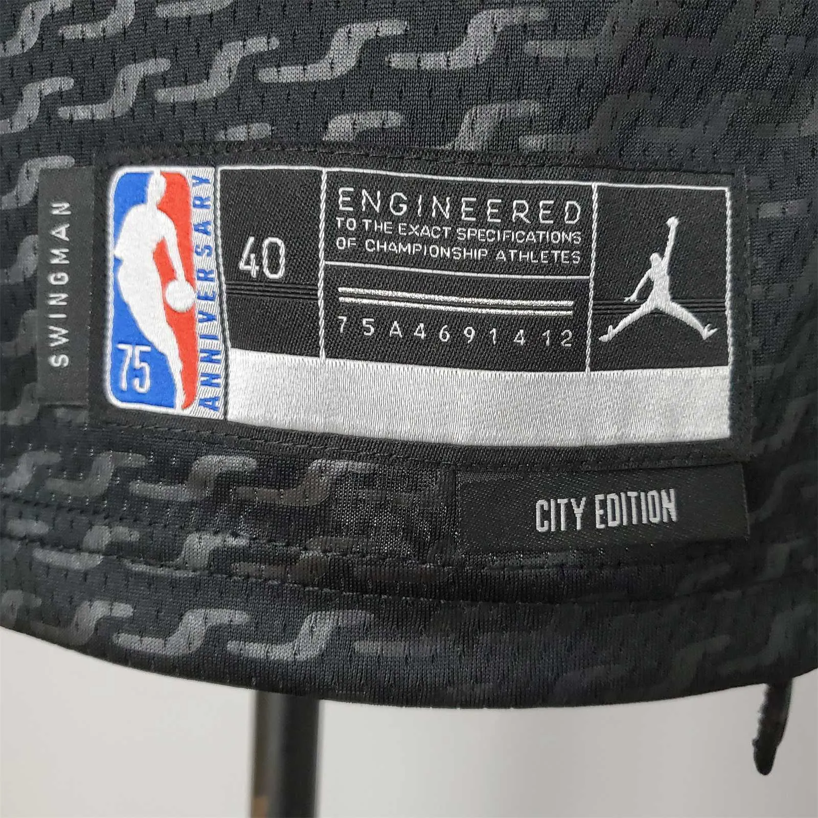 75th Anniversary Williams#55 Jordan Kings Black NBA Jersey 1