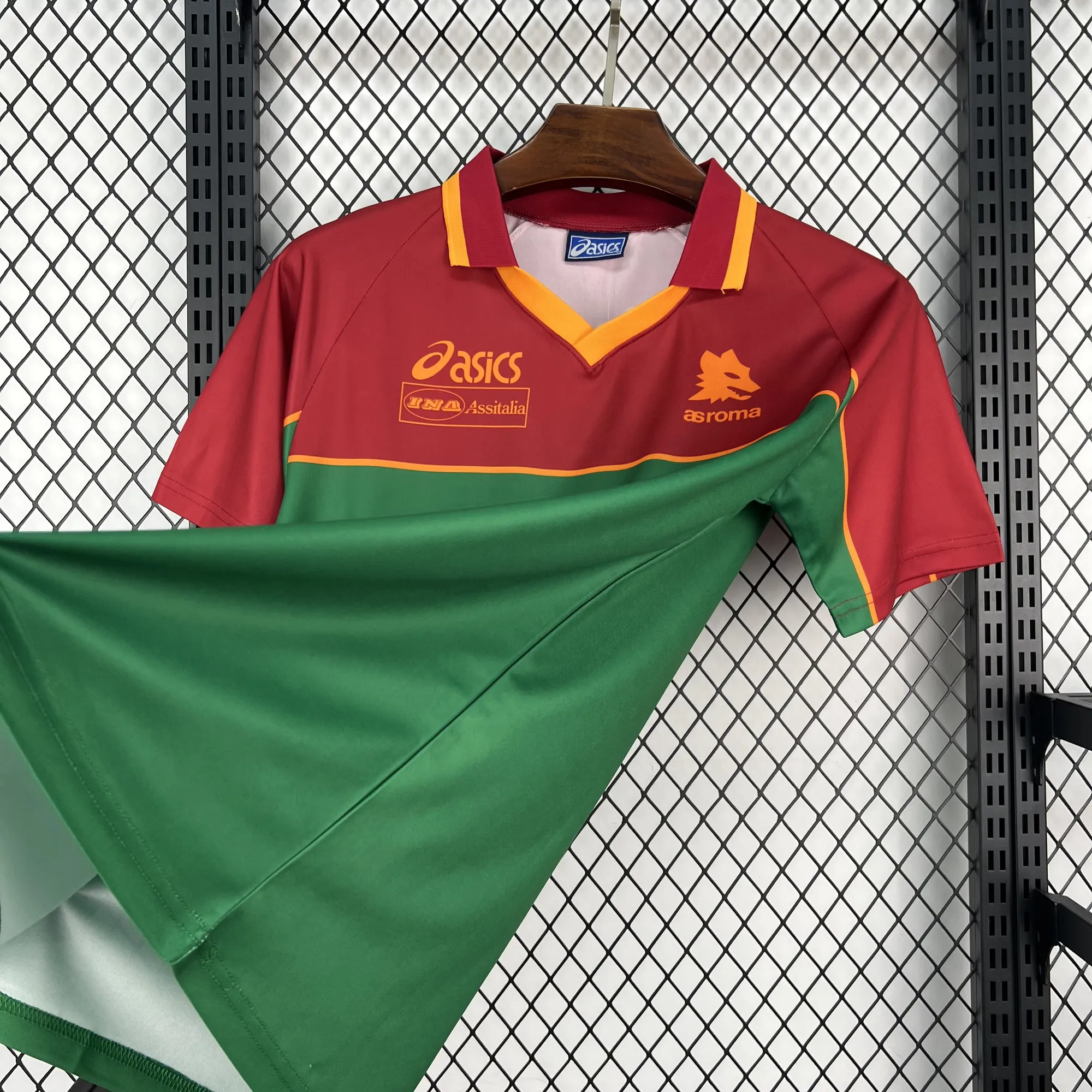 95-96 AS Roma Retro Mens Pre-Match Kit Vintage Soccer T-Shirt AAAAJersey Supply Yupoo 6 5