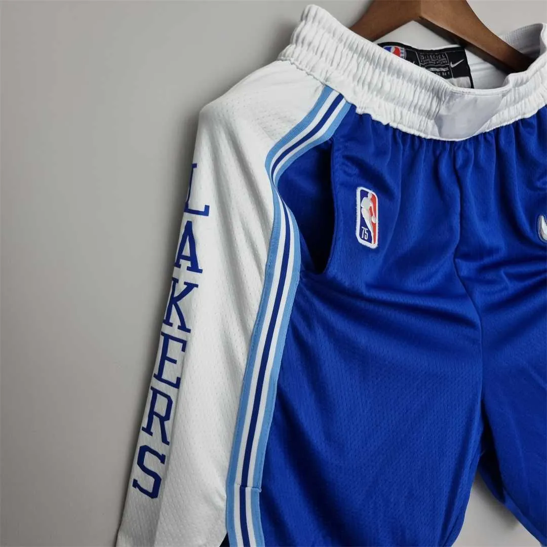 75th Anniversary Los Angeles Lakers Blue NBA Shorts 3