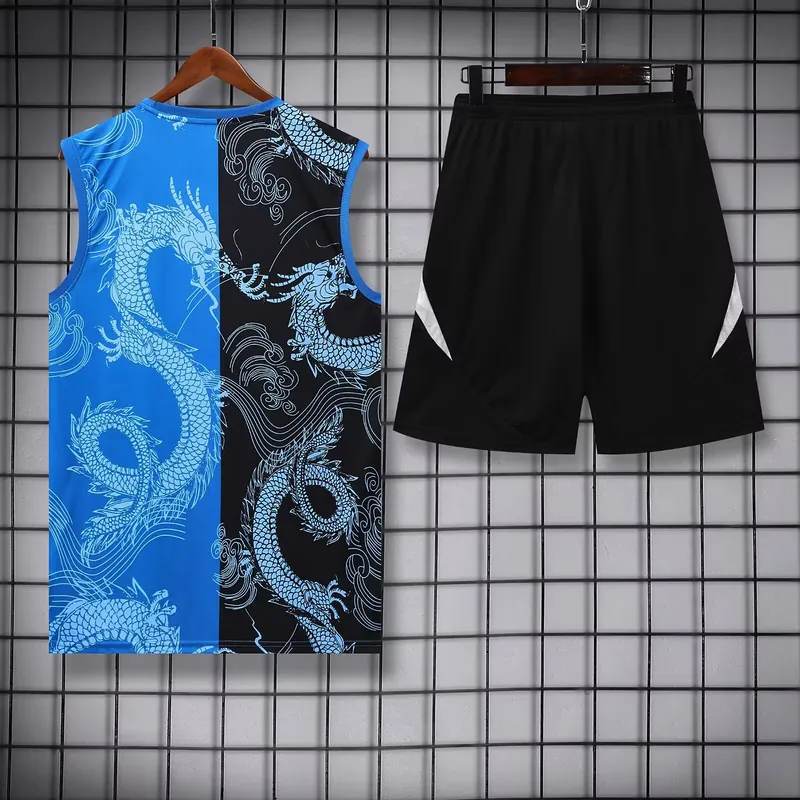 25-26 Real Madrid Black&Blue Dragon Training Kits Football Tracksuits 2
