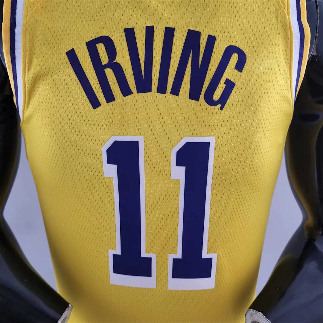 75th Anniversary IRVING #11 Los Angeles Lakers Yellow NBA Jersey 1
