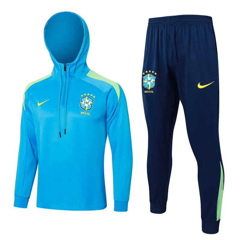2024 Brazil Hoodie Long Sleeve Training Suit Football Shirts 4