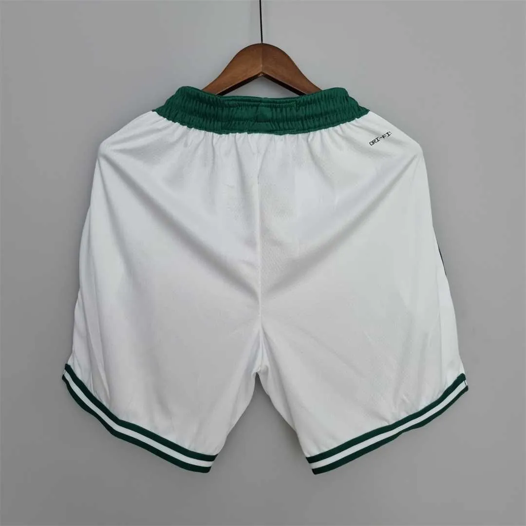 75th Anniversary Boston Celtics White NBA Shorts 4