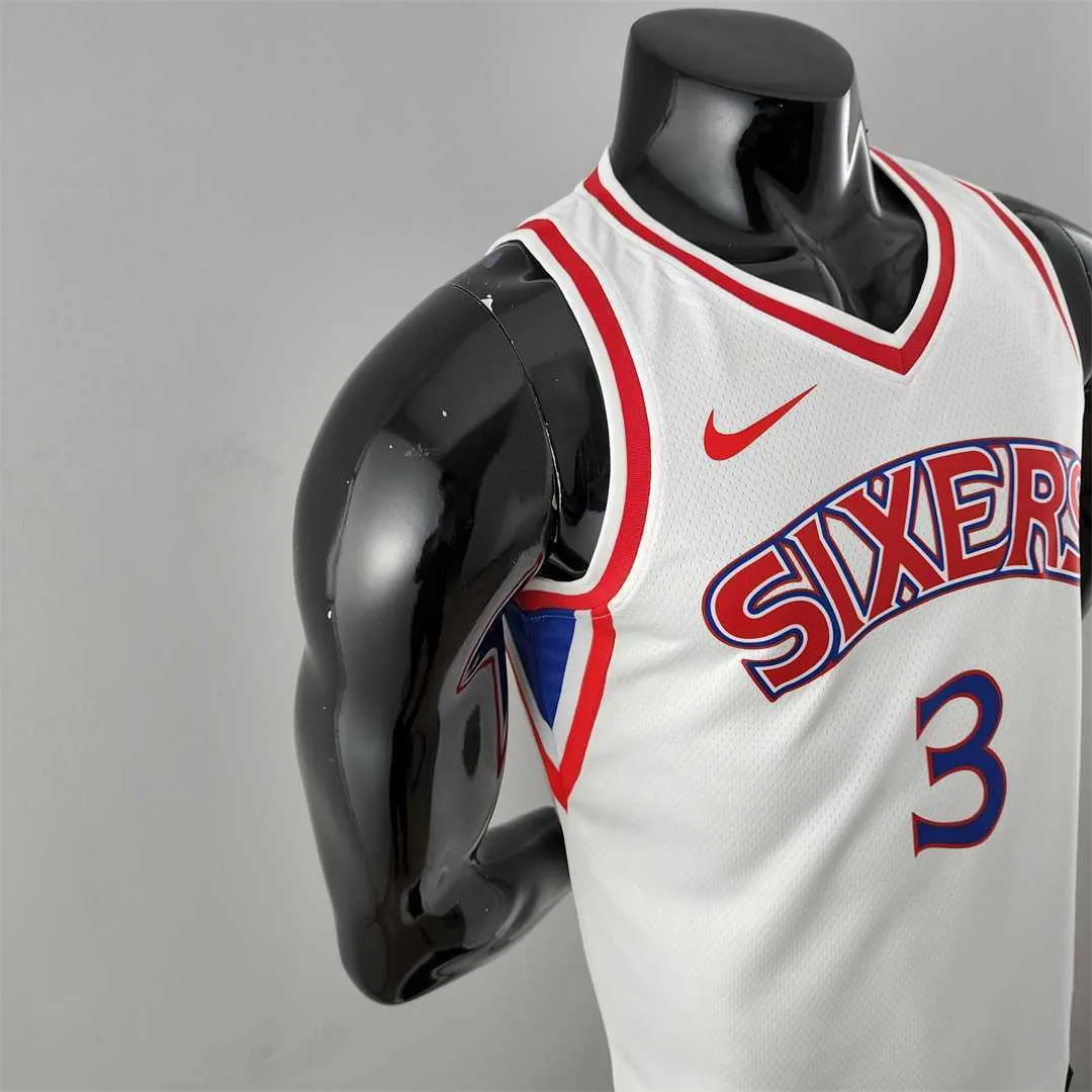 Rookie Philadelphia 76ers Iverson #3 white NBA Jersey 5