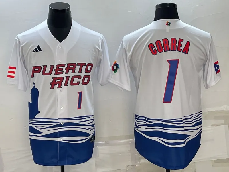 White Puerto Rico 2023 World Cup Baseball Jerseys 43