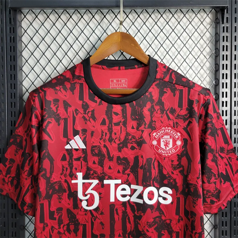 23-24 Manchester United Red Black Training Suit Size S-XXL 4