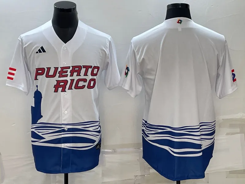 White Puerto Rico 2023 World Cup Baseball Jerseys 46