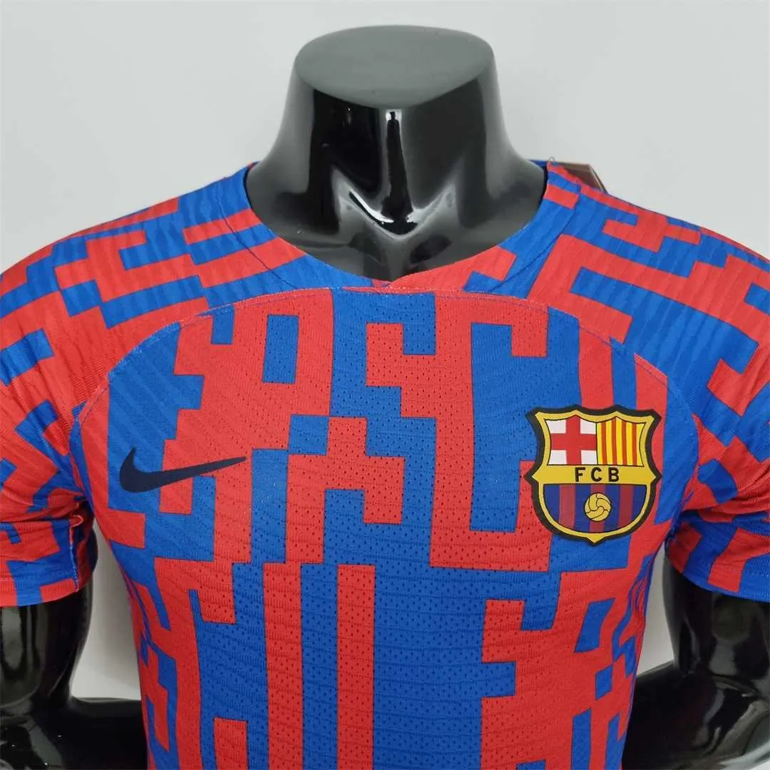 22-23 Barcelona Pre-match suit redblue player version 2