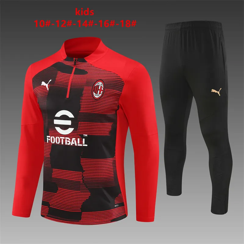 24-25 AC Milan Kids Long Sleeve Training Suit Football Shirts 1
