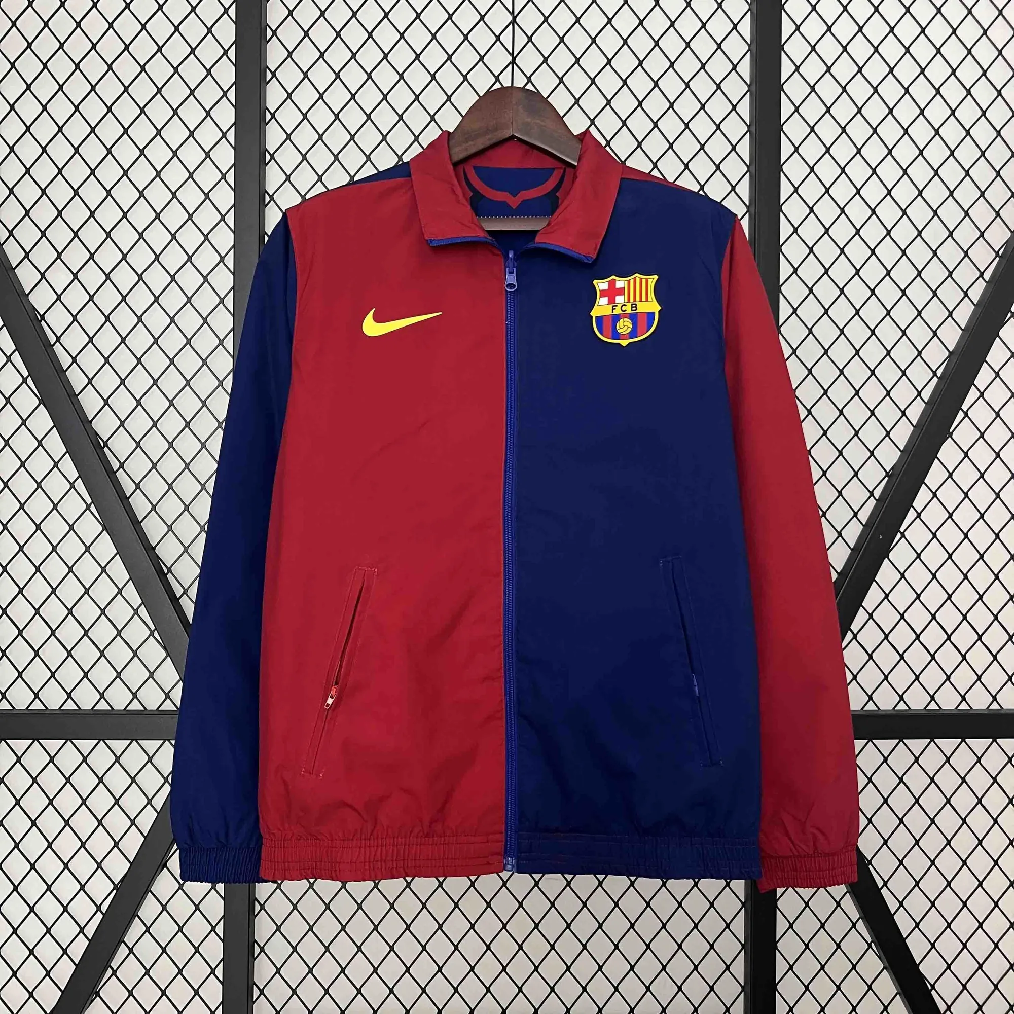 23-24 Barcelona Trench Coat Reversible Windbreaker Double-Sides Jacket AAAAJersey Yupoo 8