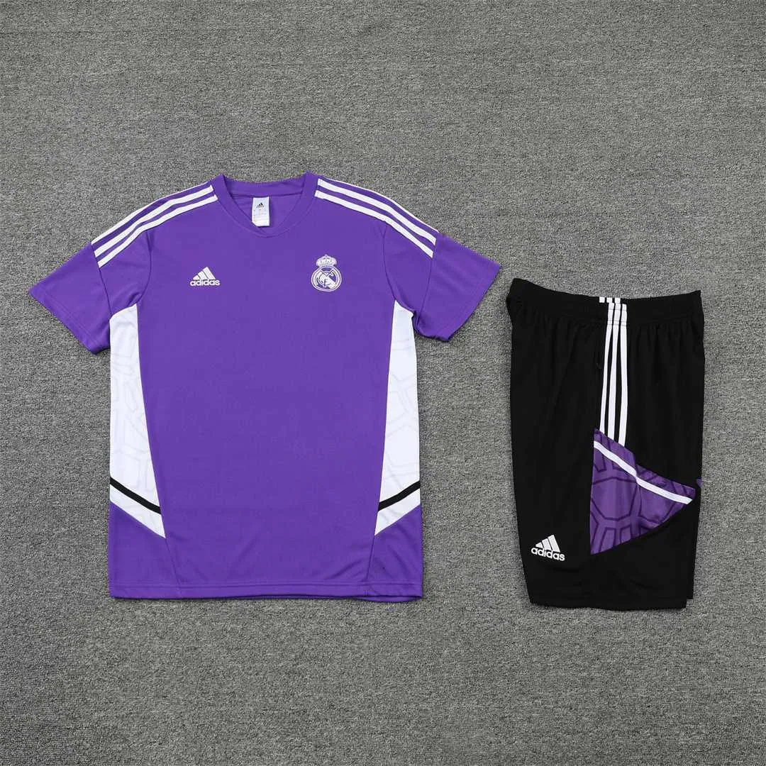 22-23 Real Madrid Training Suit Short Sleeve Kit Purple 4