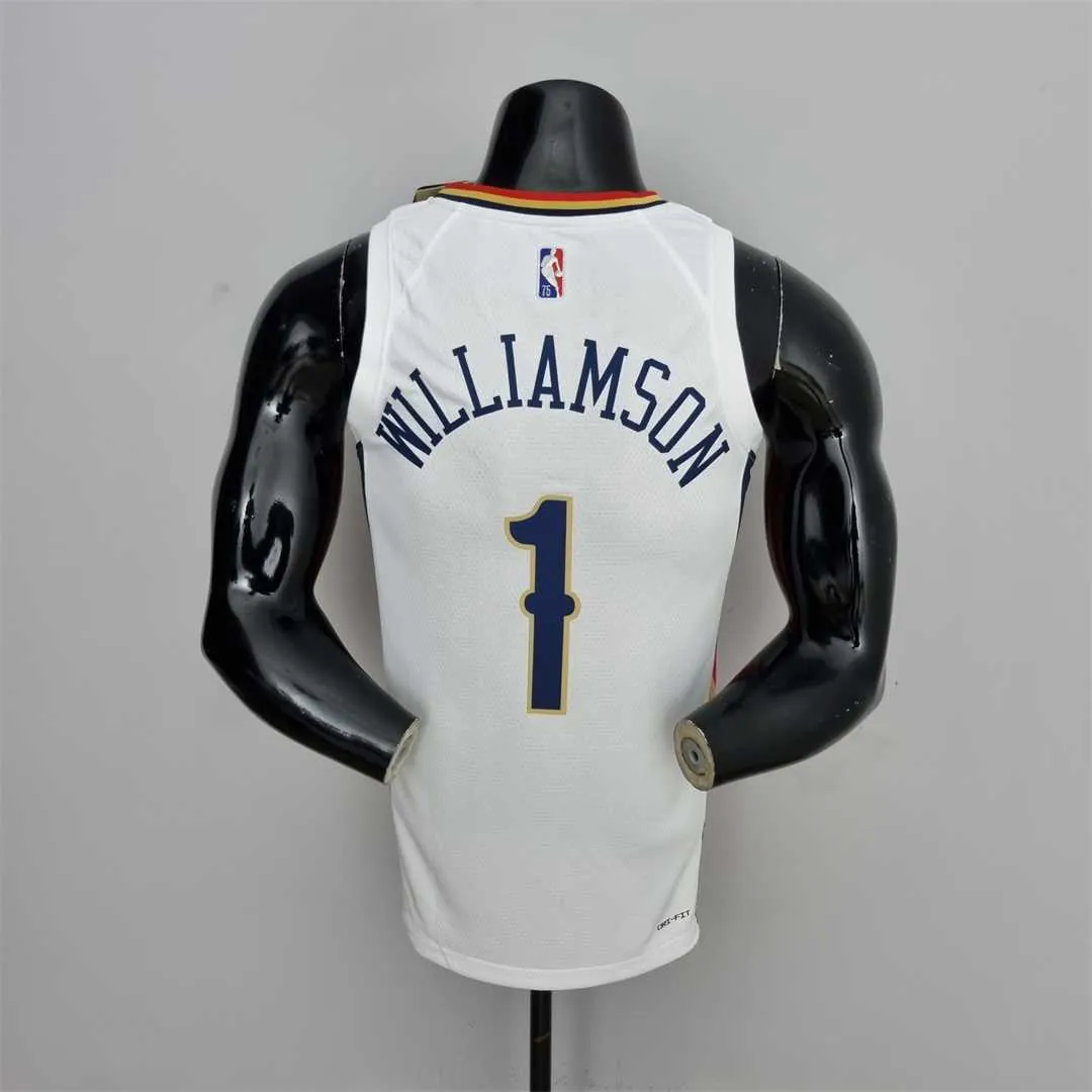 2022 New Orleans Pelicans City Edition Williams #1 White NBA Jersey 4