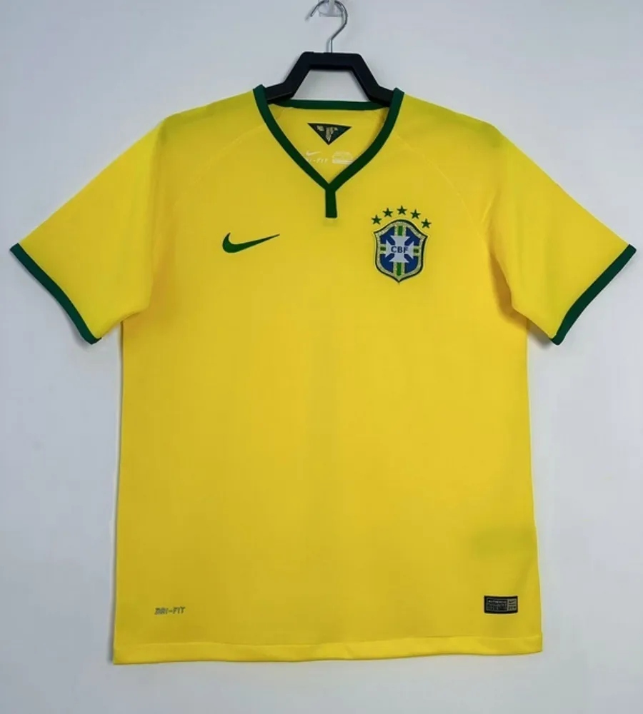 2014 Brazil Home Retro Kit Vintage T-Shirt AAAAJersey Supplier Yupoo 7