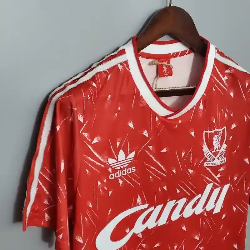 89-91 Retro Liverpool Soccer Jersey Home S-2XL 2
