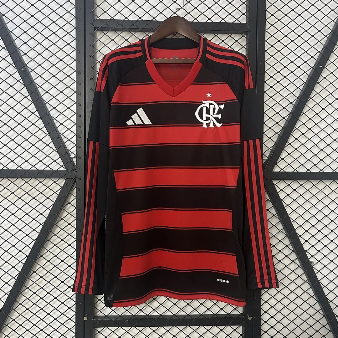 25-26 Flamengo Home Long Sleeve Kit Soccer T-Shirt AAAAJersey Dropship Yupoo 7