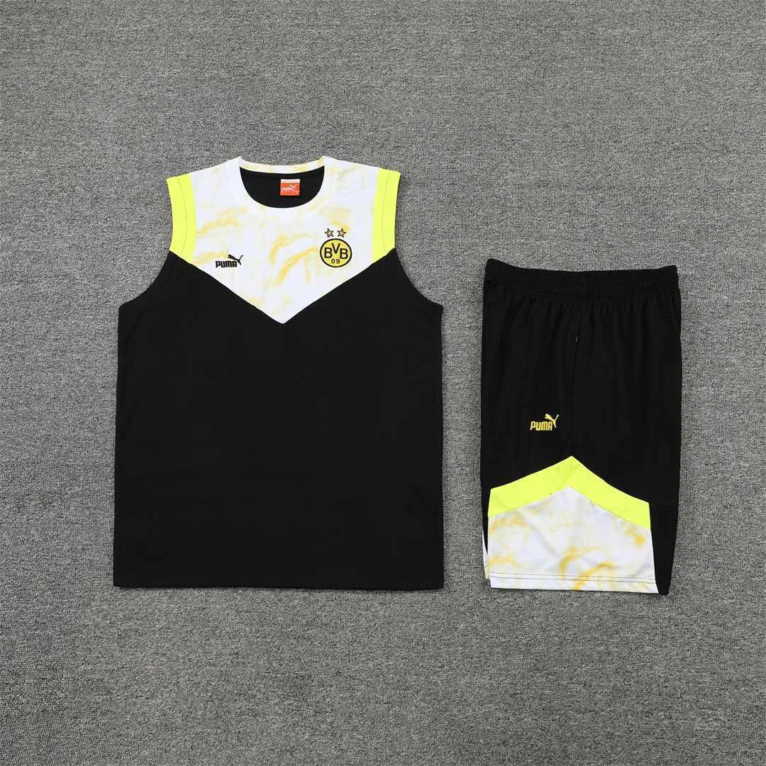 22-23 Dortmund vest training suit kit black and white 5