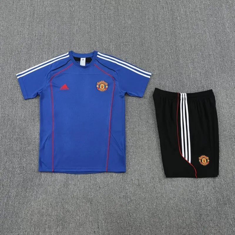 25-26 Manchester United Blue Training Kits Football Tracksuits 1