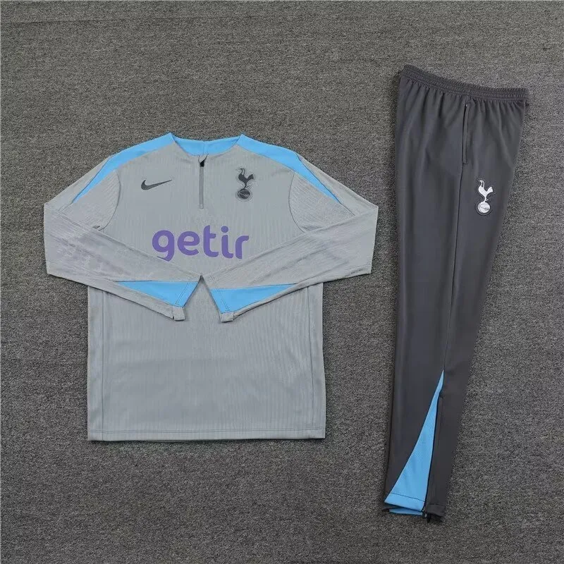 23-24 Tottenham Long Sleeve Grey Training Suits Soccer Jerseys Yupoo 2