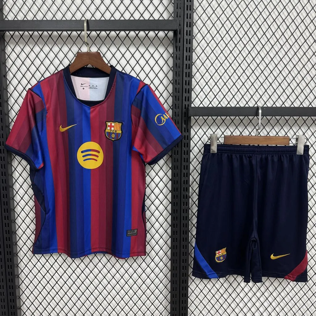 26-27 Barcelona Home Kid Kits Youth Football Apparels AAAAJersey Supply Yupoo 4 2